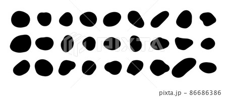 Random black shapes set. Organic abstract splodge elements monochrome collection. Blob shapes vector 86686386