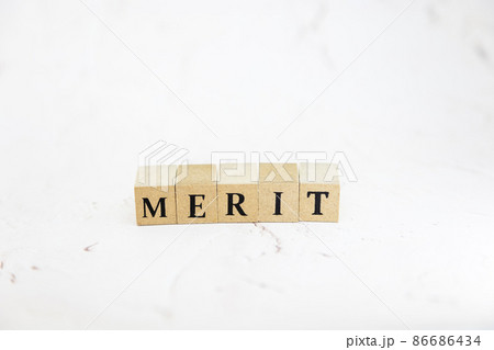 文字ブロック　MERIT メリット 86686434