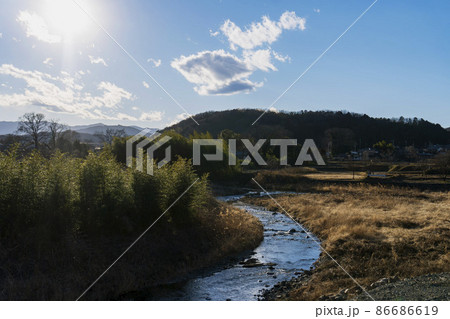 班都幾から見る都幾川の風景／埼玉県比企郡嵐山町 86686619