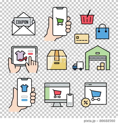 EC / online shopping icon set 86688560
