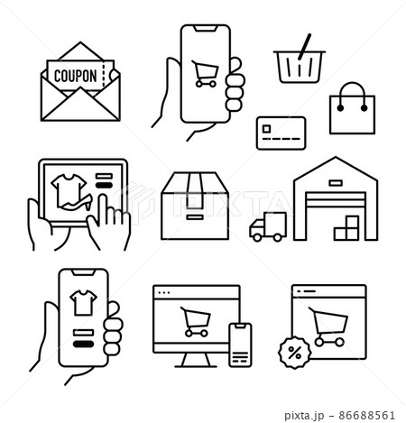EC・オンラインショッピング アイコンセット EC・オンラインショッピング アイコンセット 86688561