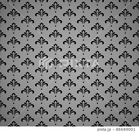 Flower geometric pattern. Seamless vector background. Black and gray ornament Flower geometric pattern. Seamless vector background. Black and gray ornament 86689001