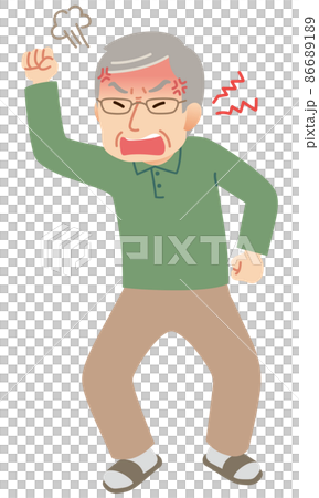 激怒する高齢者男性 86689189