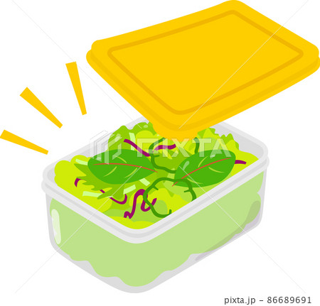 サラダ野菜を入れたフードコンテナ 86689691