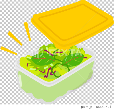 サラダ野菜を入れたフードコンテナ 86689691