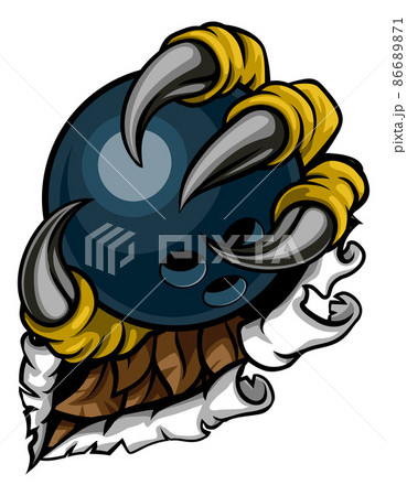 Tearing Ripping Claw Talon Holding Bowling Ball Tearing Ripping Claw Talon Holding Bowling Ball 86689871