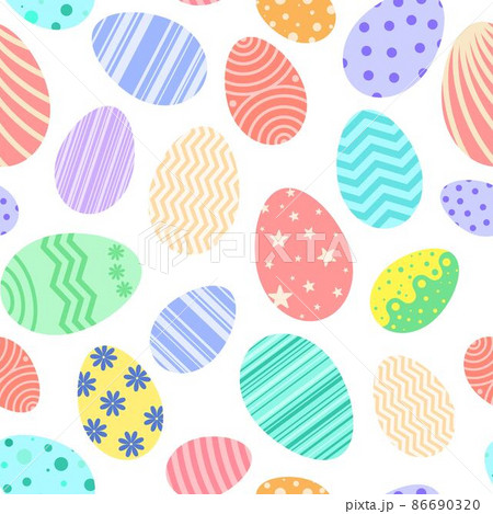 Easter painted eggs seamless pattern Easter painted eggs seamless pattern 86690320