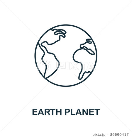 Earth Planet icon. Line element from space collection. Linear Earth Planet icon sign for web design, infographics and more. Earth Planet icon. Line element from space collection. Linear Earth Planet icon sign for web design, infographics and more. 86690417