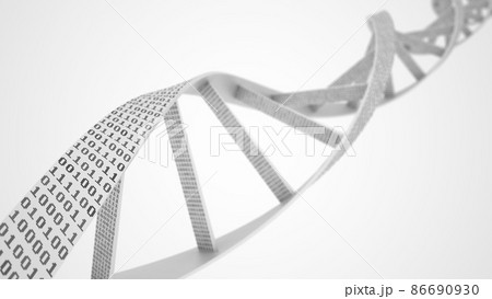 White digital DNA molecule helix, modern biotechnology related conceptual 3D rendering 86690930