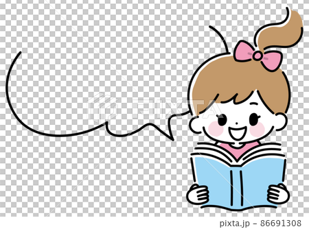 兒童和女孩讀書的矢量插圖 兒童和女孩讀書的矢量插圖 86691308