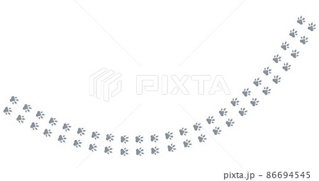 Animal foot print direction point for map. Vector stock illustration isolated on white background for trajectory graphic template. EPS10 Animal foot print direction point for map. Vector stock illustration isolated on white background for trajectory graphic template. EPS10 86694545