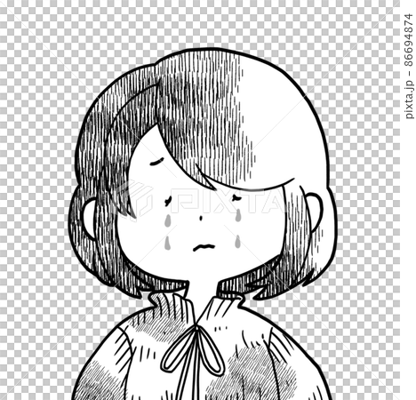 Female with sad expression Loose character monochrome Female with sad expression Loose character monochrome 86694874