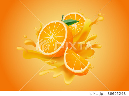 Orange juice splashing 86695248