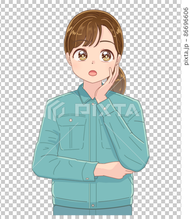 作業服の女性スタッフ 作業服の女性スタッフ 86696606