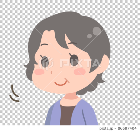 點頭中年女性的插圖 點頭中年女性的插圖 86697404