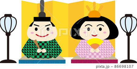 おひなさまのイラスト　おびな男雛とめびな女雛 86698107