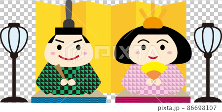 おひなさまのイラスト　おびな男雛とめびな女雛 86698107