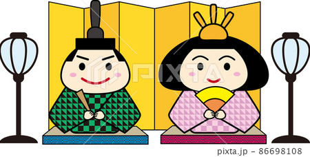 おひなさまのイラスト　おびな男雛とめびな女雛 86698108