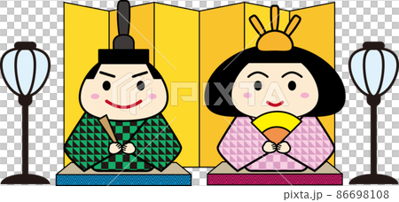 おひなさまのイラスト　おびな男雛とめびな女雛 86698108