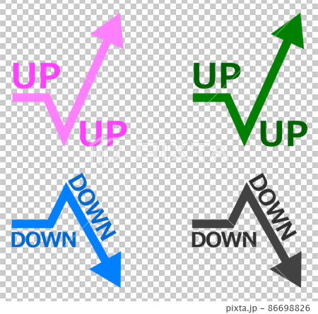 顯示增加和減少數據的箭頭圖示 顯示增加和減少數據的箭頭圖示 86698826