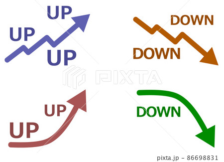 増加と減少のデータを示す矢印のイラスト 86698831