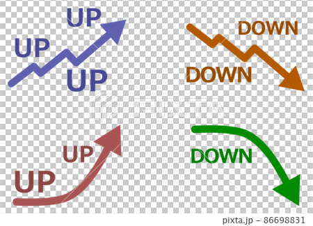 増加と減少のデータを示す矢印のイラスト 86698831