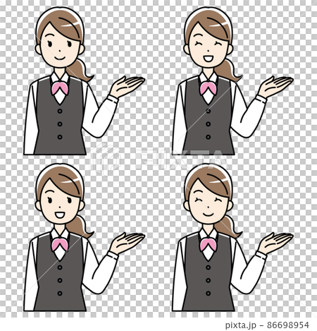 Female in uniform guided by left hand (color) Female in uniform guided by left hand (color) 86698954