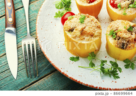 Baked squash and zucchini with quinoa 86699664