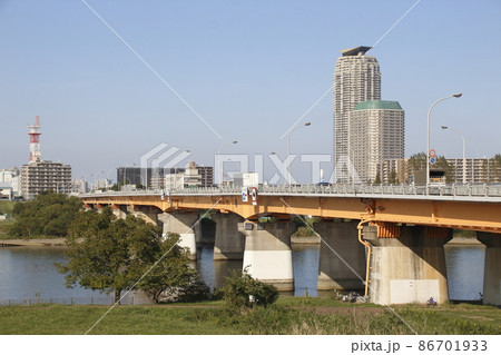新荒川大橋(赤羽側より川口を望む) 新荒川大橋(赤羽側より川口を望む) 86701933