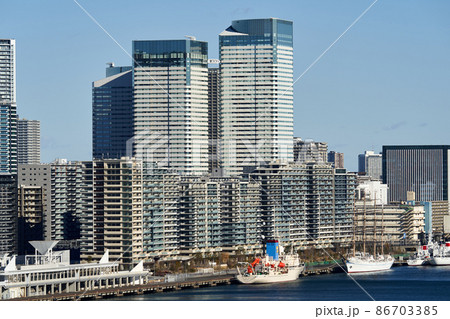 東京湾 ベイエリア 晴海ふ頭の海岸の風景 東京湾 ベイエリア 晴海ふ頭の海岸の風景 86703385