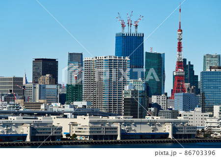 東京湾 ベイエリア 芝浦埠頭の風景 東京湾 ベイエリア 芝浦埠頭の風景 86703396