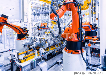 robots in a car plant 86703642
