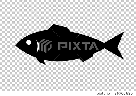 魚の白黒イラスト 魚の白黒イラスト 86703680