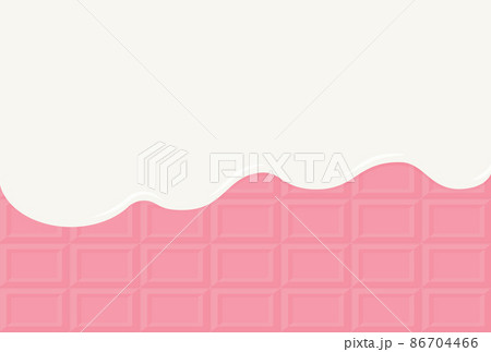 とろとろクリームのかかったピンク色のとチョコレート - バレンタインデー・スイーツのイメージ素材 86704466
