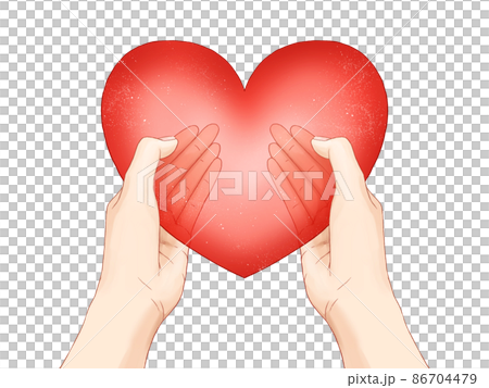 A hand holding a heart A hand holding a heart 86704479