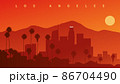 Downtown Los Angeles at sunset. Skyline silhouette, California, USA 86704490
