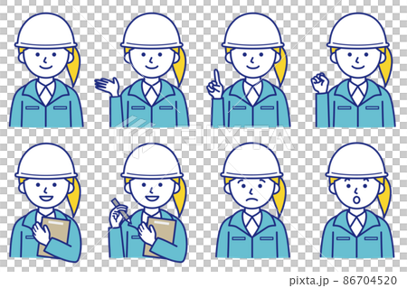 Human work clothes suits shirts helmets hats AI material illustration vector 86704520