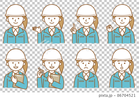 Human work clothes suits shirts helmets hats AI material illustration vector 86704521