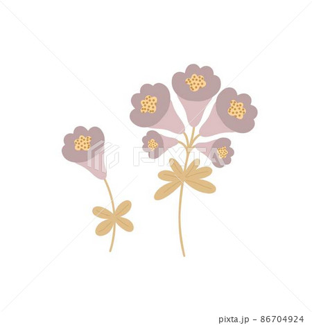 Simple pastel-colored flower in flat style vector illustration, symbol of spring, cozy home, spring Easter holidays celebration decor, clipart for cards, banner, springtime decoration 86704924