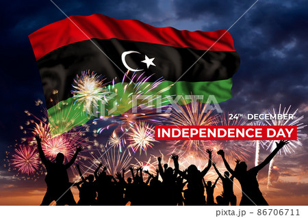 Flag of Libya on Independence day Flag of Libya on Independence day 86706711