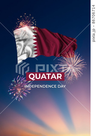Flag of Quatar on Independence day Flag of Quatar on Independence day 86706714