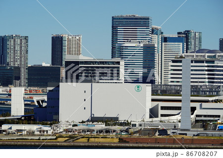 東京湾 ベイエリア 臨海副都心 豊洲の海岸の風景 東京湾 ベイエリア 臨海副都心 豊洲の海岸の風景 86708207