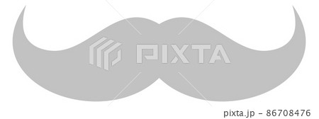 Moustache silhouette. Gray mustache icon. Vintage man symbol Moustache silhouette. Gray mustache icon. Vintage man symbol 86708476