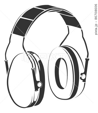 Haedphones icon. Noise defenders for ears. Protective earmuffs 86708606