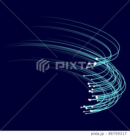 Point and curve constructed the sphere wire frame, technological abstract illustration. 86709317