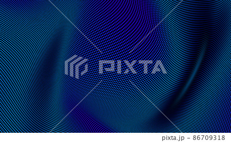 Abstract gradient wave of particles. Digital background. Futuristic vector illustration. 86709318
