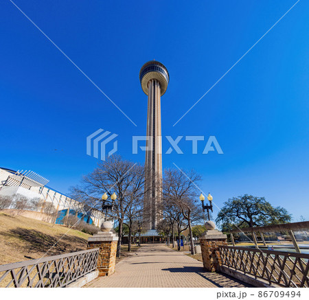 Sunny view of the Tower of the Americas 86709494