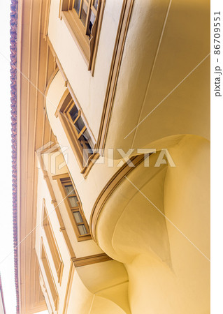 elements of a traditional vintage Ottoman house in the historical center of Antalya 86709551