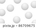 Golf balls pile group isolated on white. Golf balls multitude close up background. Group of white balls. abstract background. 86709675