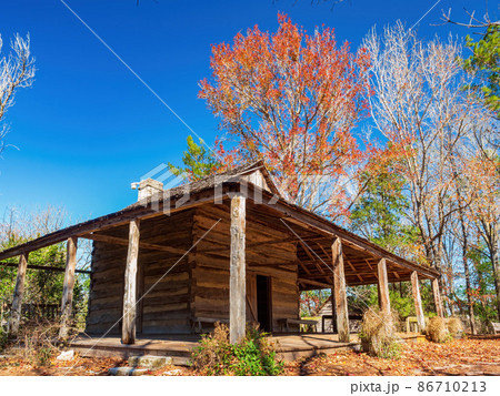 Beautiful log cabin along the Texas Native Trail Beautiful log cabin along the Texas Native Trail 86710213